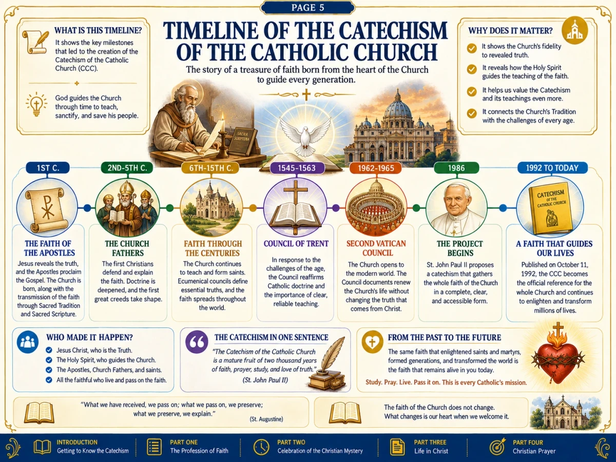 Illustrated timeline inside the guide